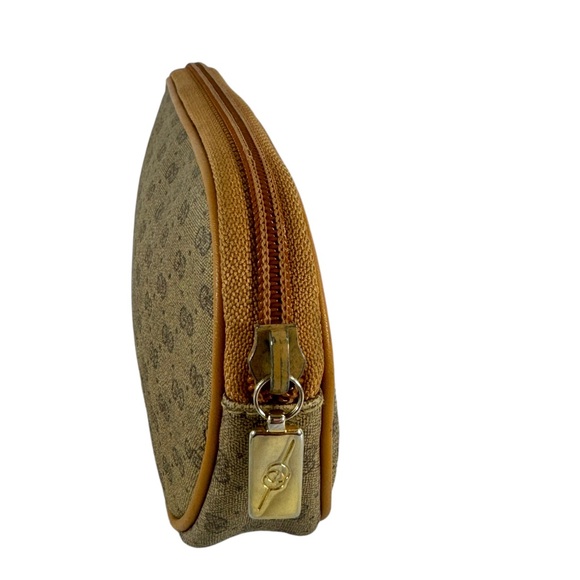 70's GUCCI Beige Canvas Micro Supreme GG Pattern Makeup Pouch Bag Authenticated - Picture 4 of 15